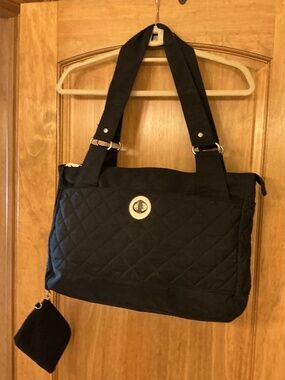 Baggalini Quilted Work/Travel Tote Black